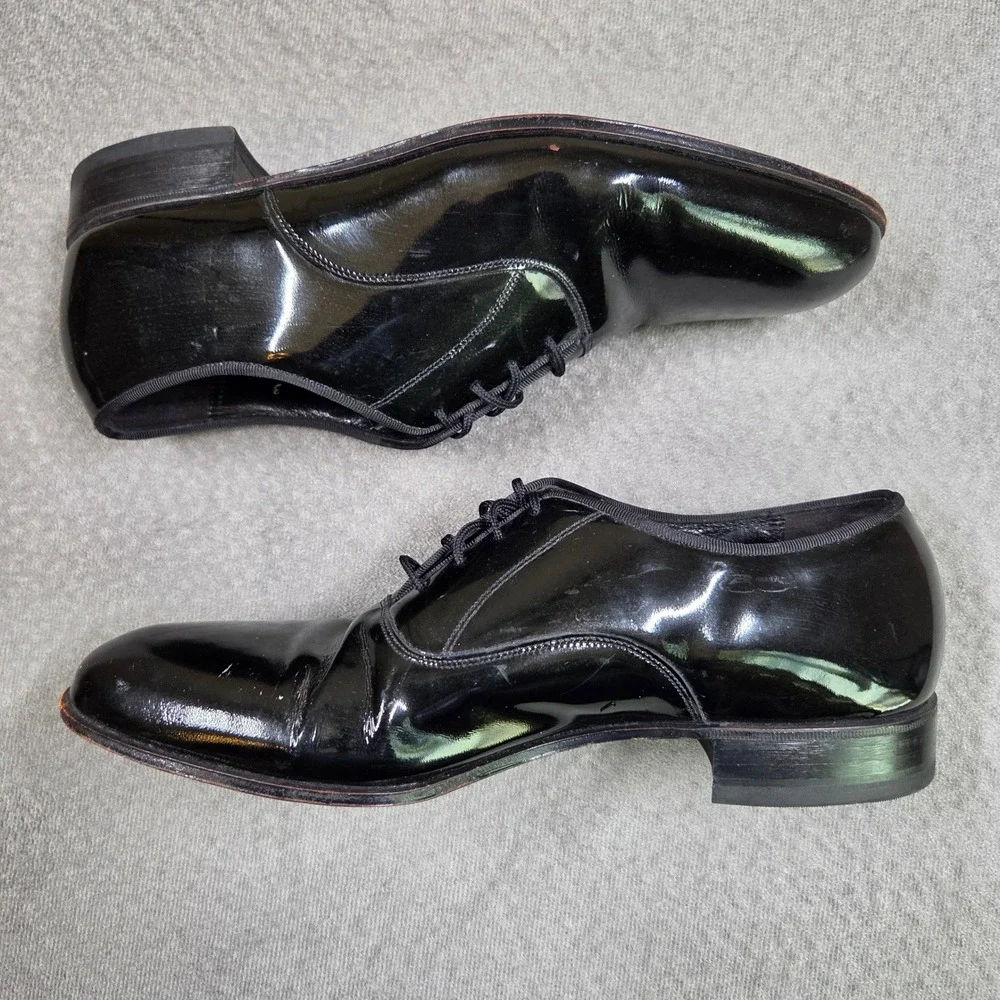 Florsheim Patent Leather Oxford Dress Shoes Men 7D Black Formal Plain Toe